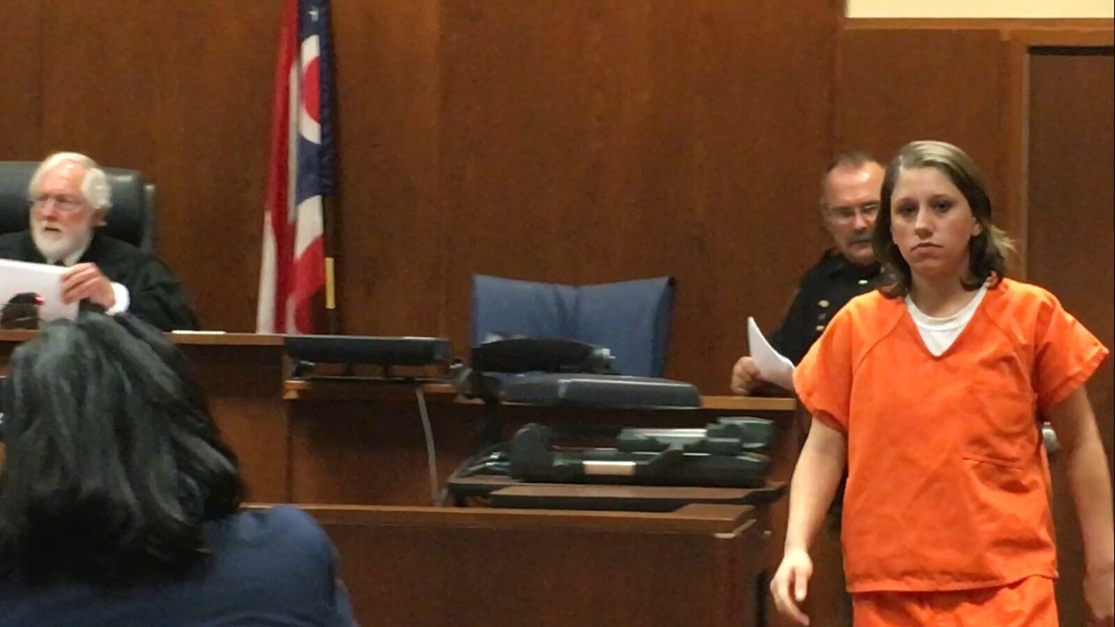 Amber Swink has filed a lawsuit against the Montgomery County Sheriff’s Office. She appeared in criminal court Tuesday on an alleged probation violation. MARK GOKAVI/STAFF