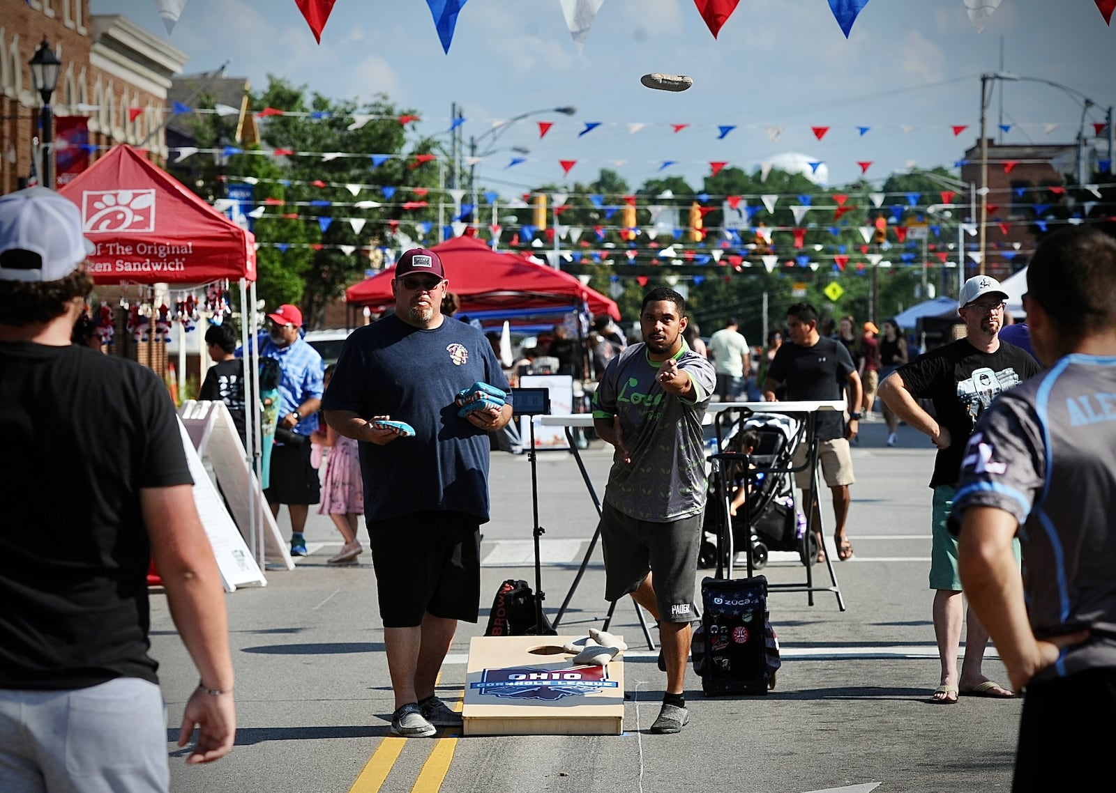 The Xenia, red white and blue block party Friday, July 7, 2023. MARSHALL GORBY\STAFF