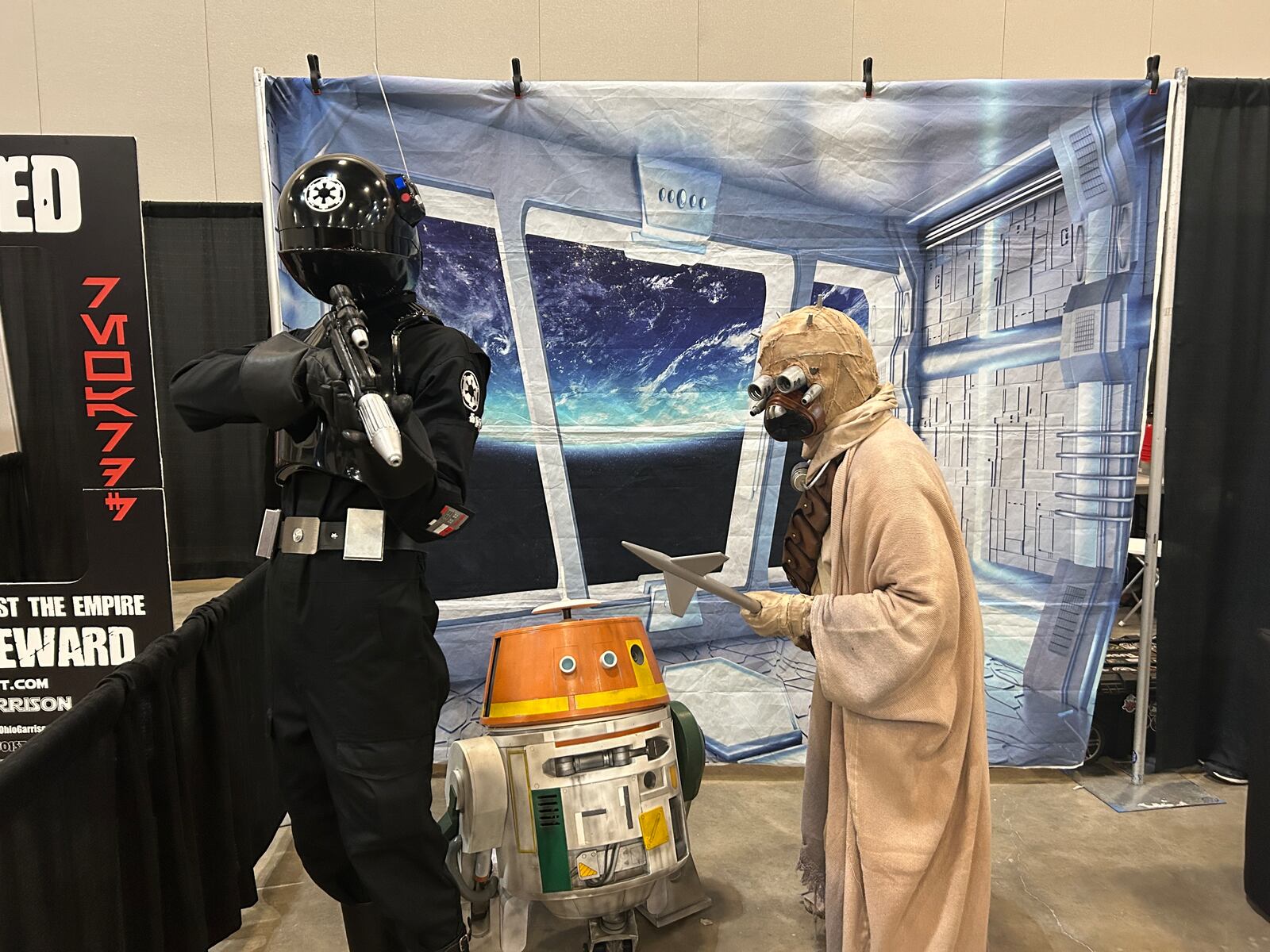 Brick Fest Live was held Jan. 11 and Jan. 12, 2025 at the Dayton Convention Center, and featured members of the 501st Legion costuming group. Left: Imperial Weapons Specialist. Right: Tusken Raider. Photos by Alex Cutler