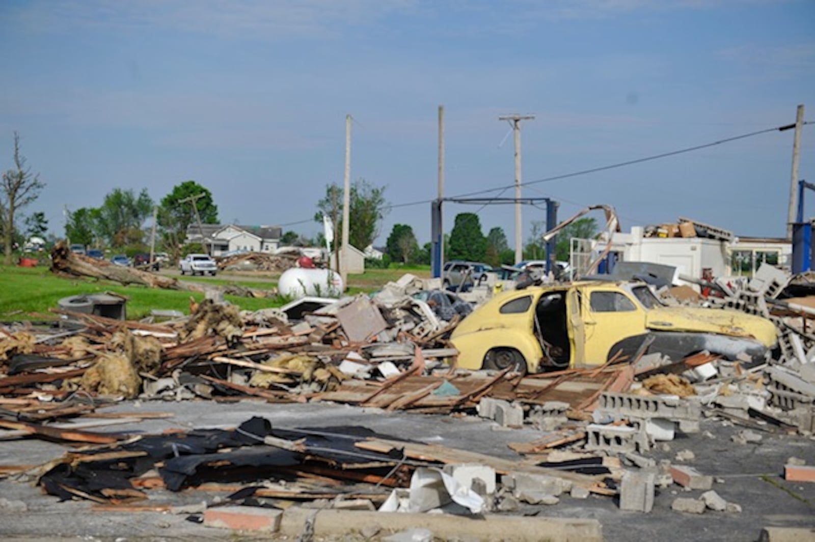 Recreated Automotive, located at Brookville-Pyrmont and Johnsville-Bellbrook roads in Brookville, was leveled by a tornado on Monday night.