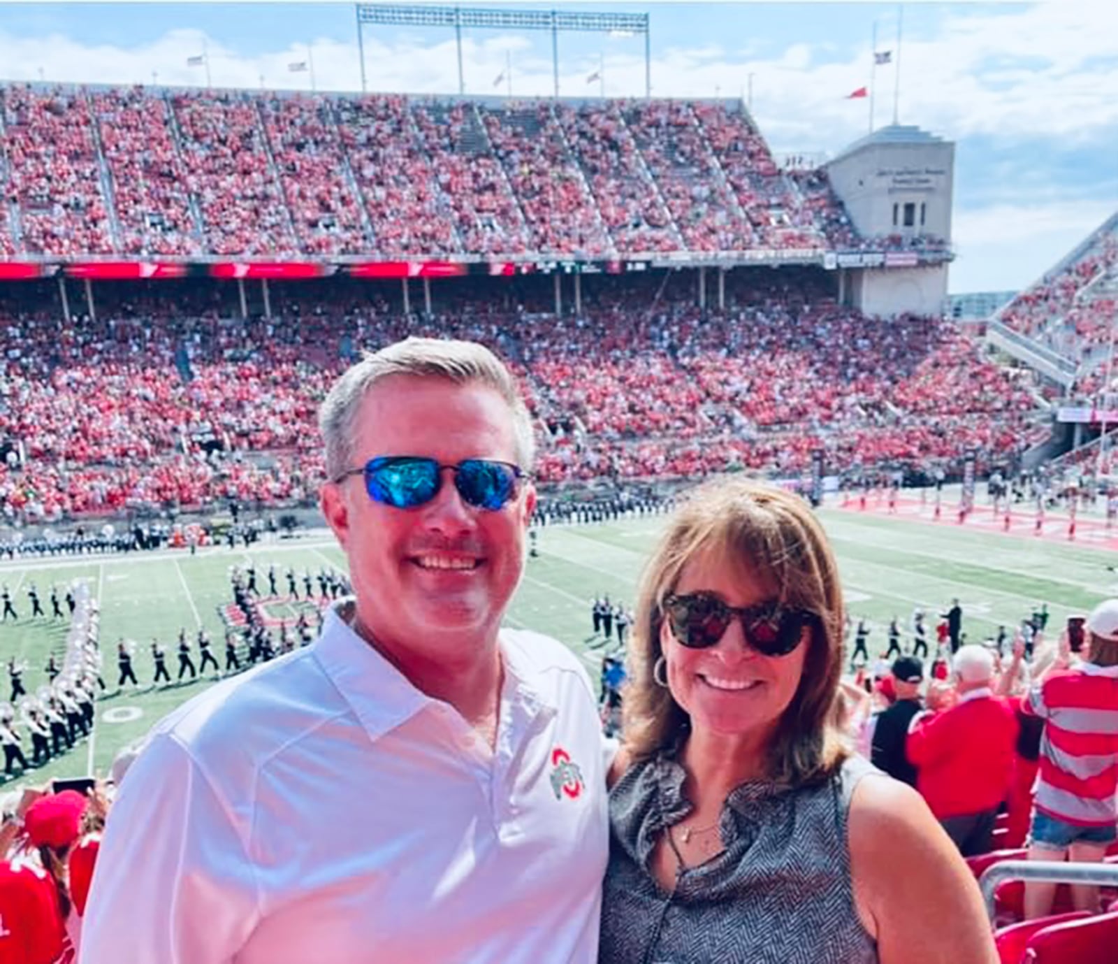 Rogers and wife Suzanne Rogers at an Ohio State Football Game in 2015