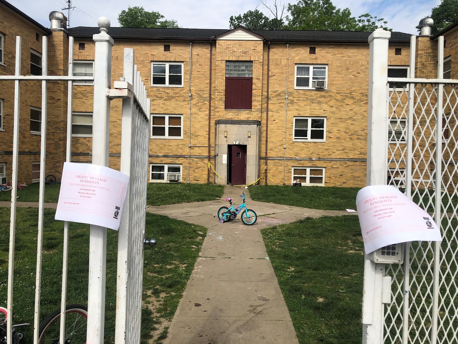 Residents of this apartment building on Linda Vista Avenue were evacuated Tuesday night with the help of the city and social organizations.