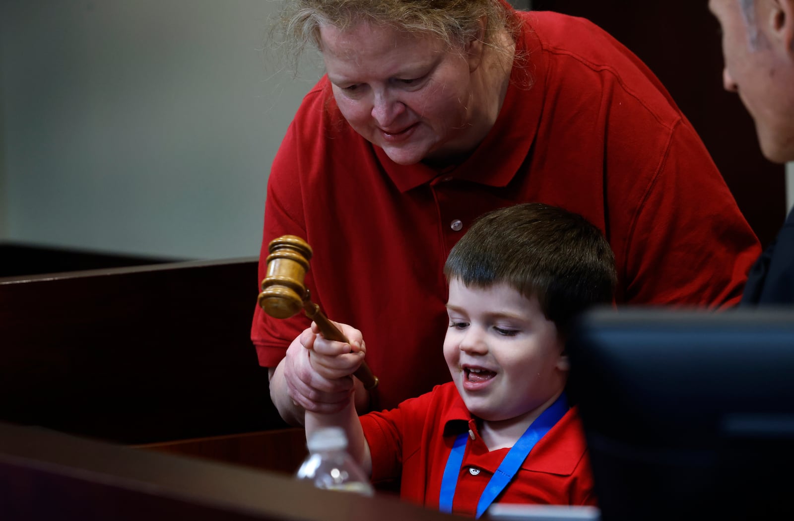 Amanda Lovette with newly adopted son Payton on National Adoption Day Friday, Nov. 1, 2024. MARSHALL GORBY\STAFF