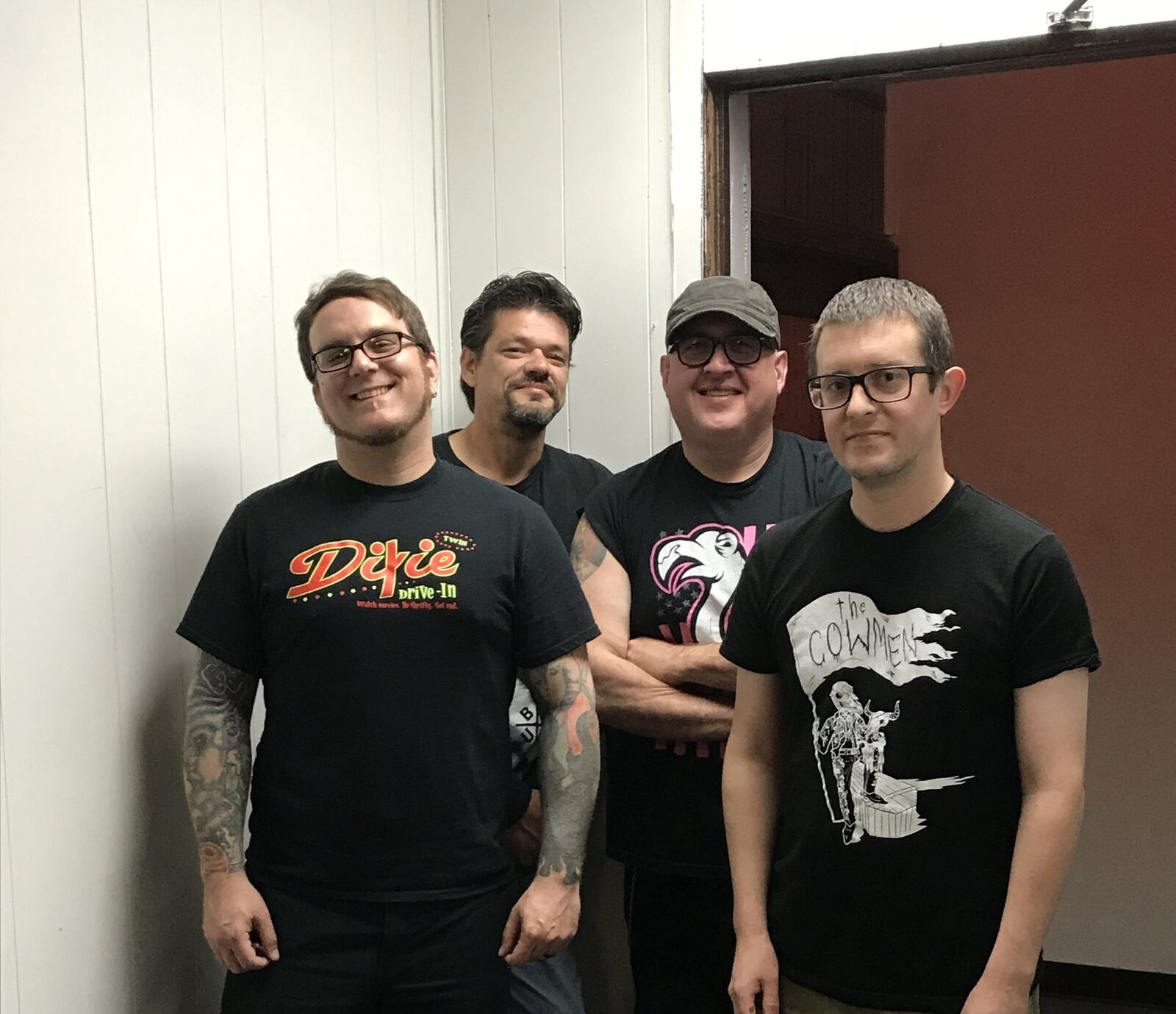 The Migraines, (left to right), Gee Gee Bradley, James Rouch, Shawn Browning, Nathan Bush, reunite a 25th anniversary show at Rockstar Pro Arena in Dayton on Friday, May 19. CONTRIBUTED