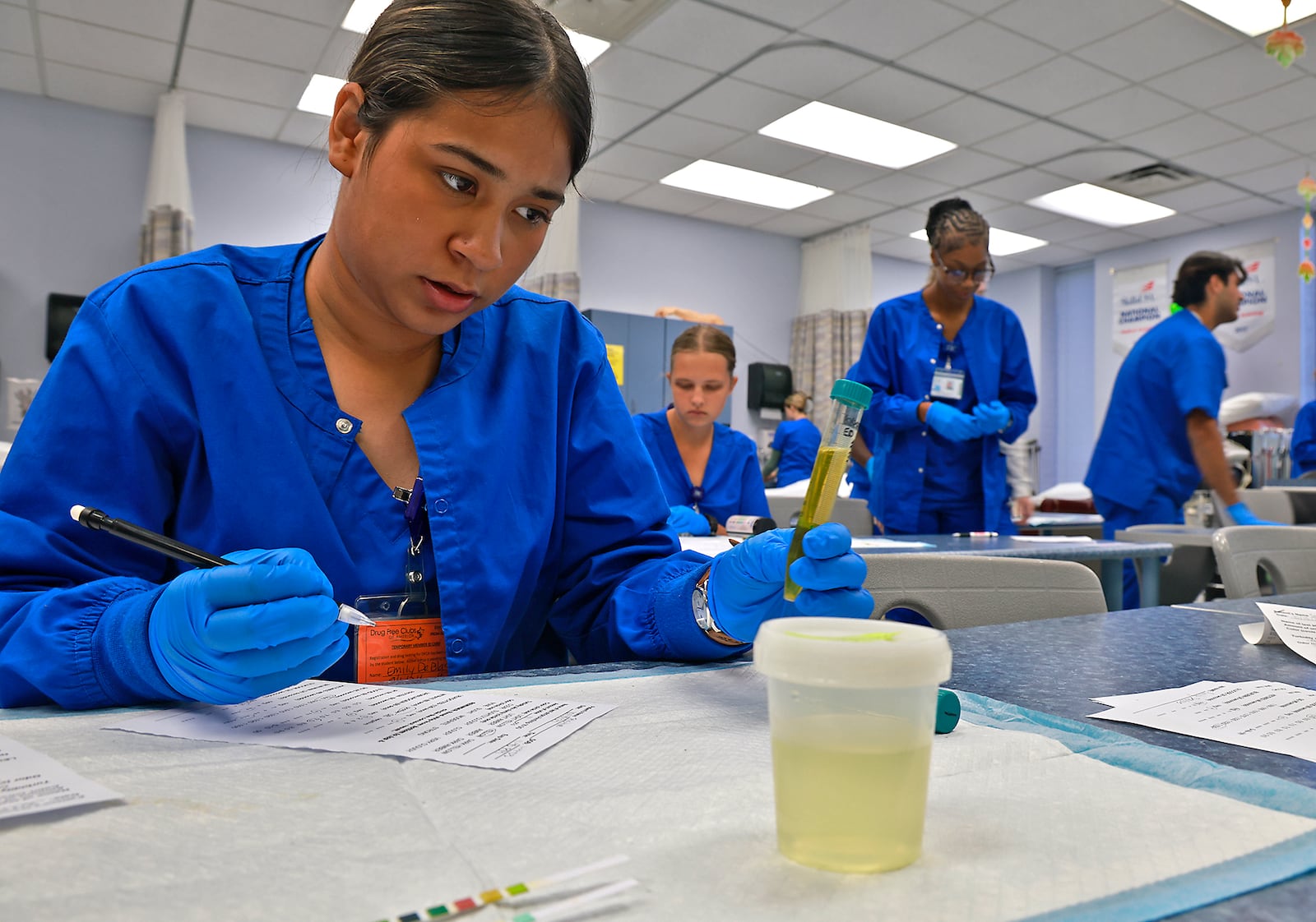 Emily De Blas, senior,  Tecumseh High School, works on a project in the Medical Assisting program at CTC Friday, Oct. 18, 2024. BILL LACKEY/STAFF