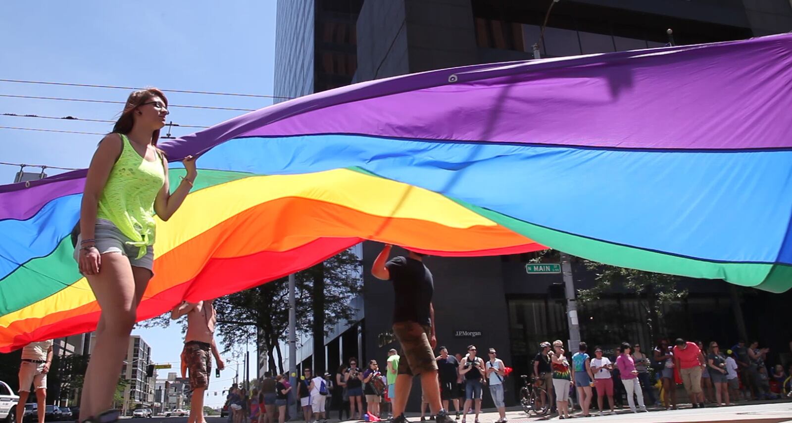 A giant Gay Pride in this archived photo taken in downtown Dayton. TY GREENLEES / STAFF