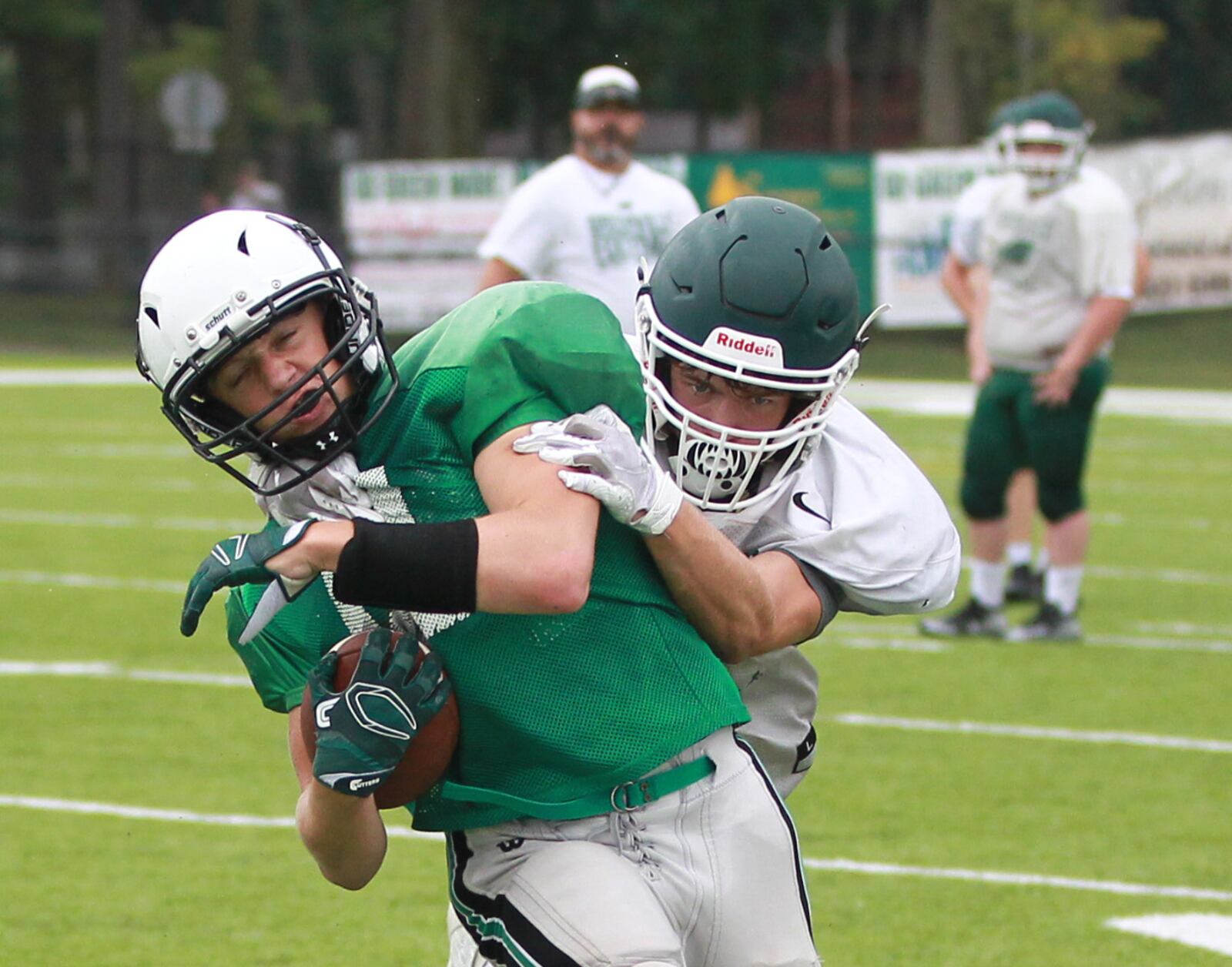 Greenville hosted Celina in a high school football preseason scrimmage on Tuesday, Aug. 13, 2019. MARC PENDLETON / STAFF