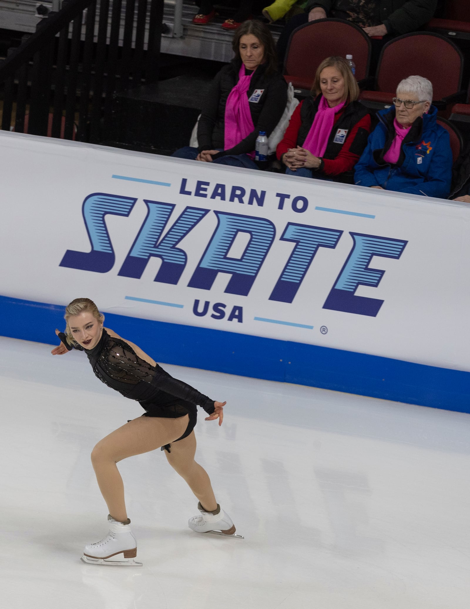 Amber Glenn performs during the women's short program at the U.S. figure skating championships Thursday, Jan. 23, 2025, in Wichita, Kan. (AP Photo/Travis Heying)