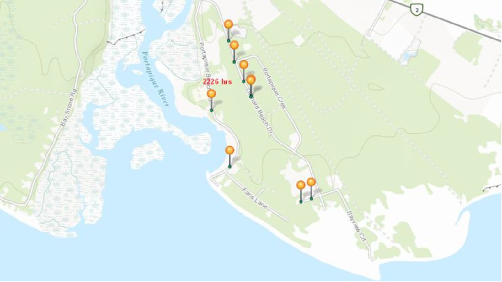 A map provided by the Royal Canadian Mounted Police shows the spots in Portapique, Nova Scotia, where officers found victims of the April 18-19, 2020, mass shooting that killed 22 people. The shooting, attributed to 51-year-old Gabriel Wortman, is the deadliest shooting in Canada in 30 years.