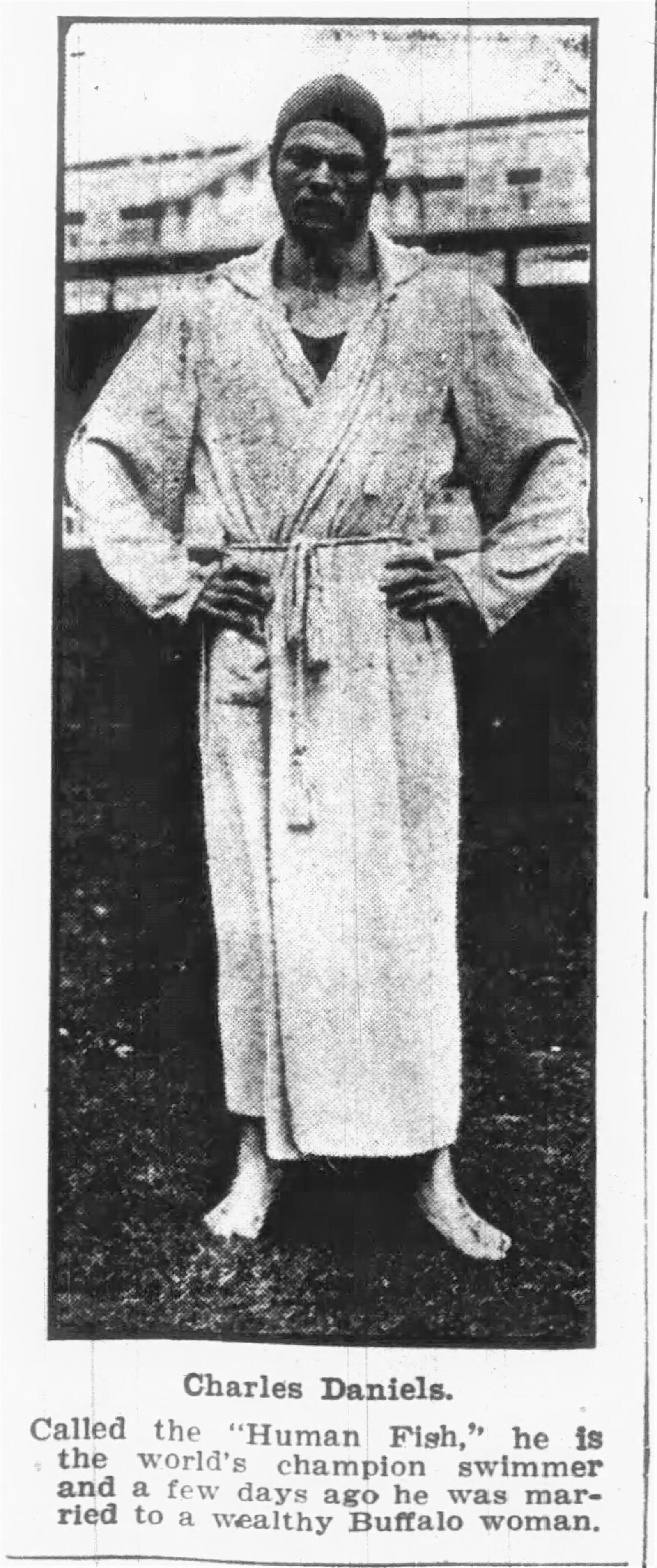 Charles Daniels, a Dayton native once considered the best swimmer in the world. Credit: Buffalo Courier Sun, 1909.