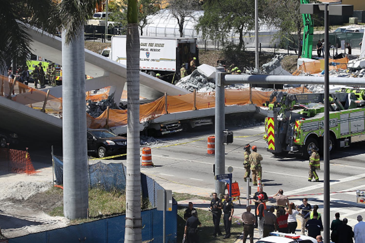 Photos: FIU pedestrian bridge collapses in Miami