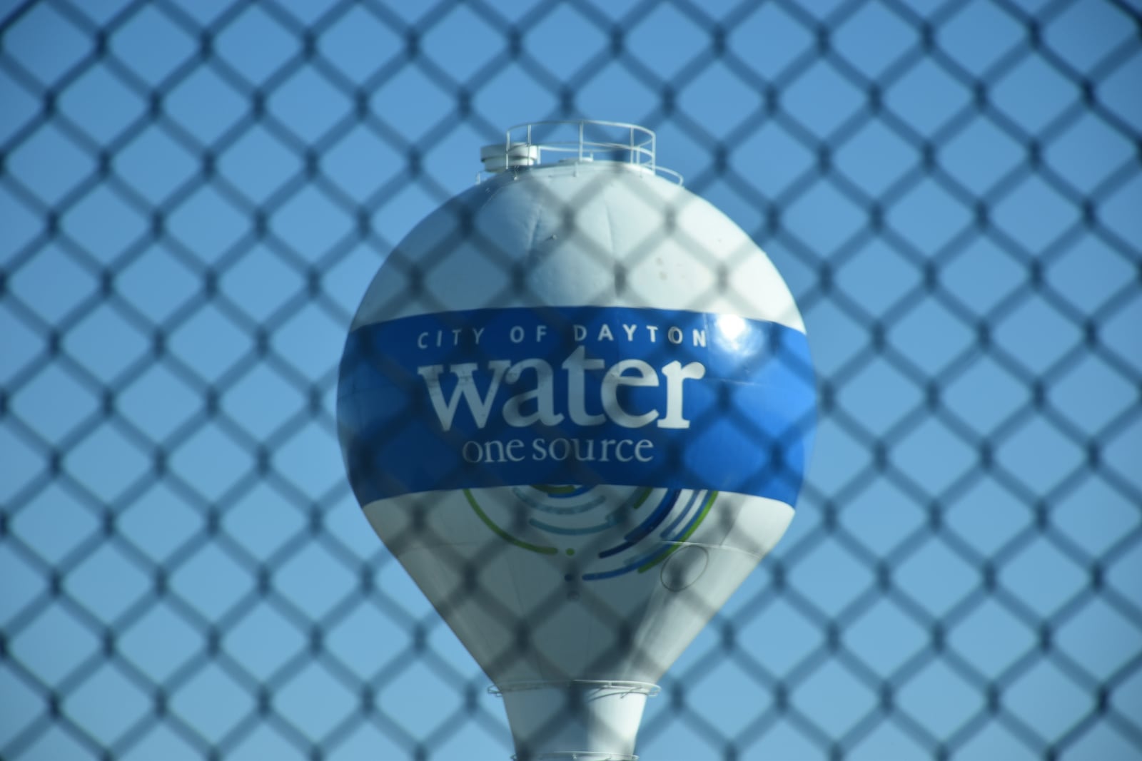 A water tower at the Miami water treatment plant on Chuck Wagner Lane in northeast Dayton. CORNELIUS FROLIK / STAFF