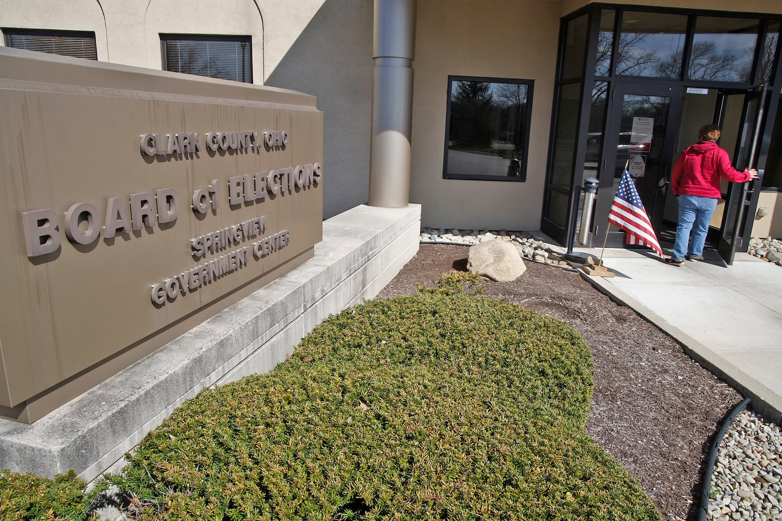 A voter enters the Clark County Board of Elections to cast his early vote Tuesday, March 12, 2024. BILL LACKEY/STAFF