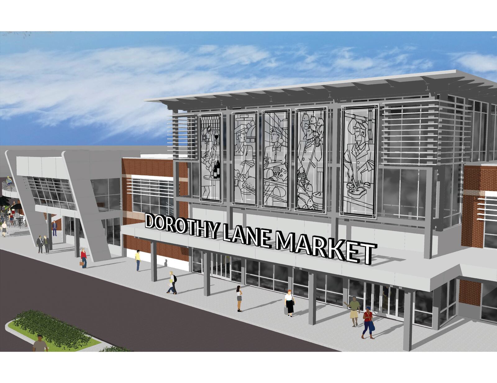 This is the latest rendering of the new Dorothy Lane Market planned for Mason-Montgomery and Western Row roads in Mason. Ground was broken on the project on Thursday, Nov. 9. 2023. CONTRIBUTED/DOROTHY LANE MARKET