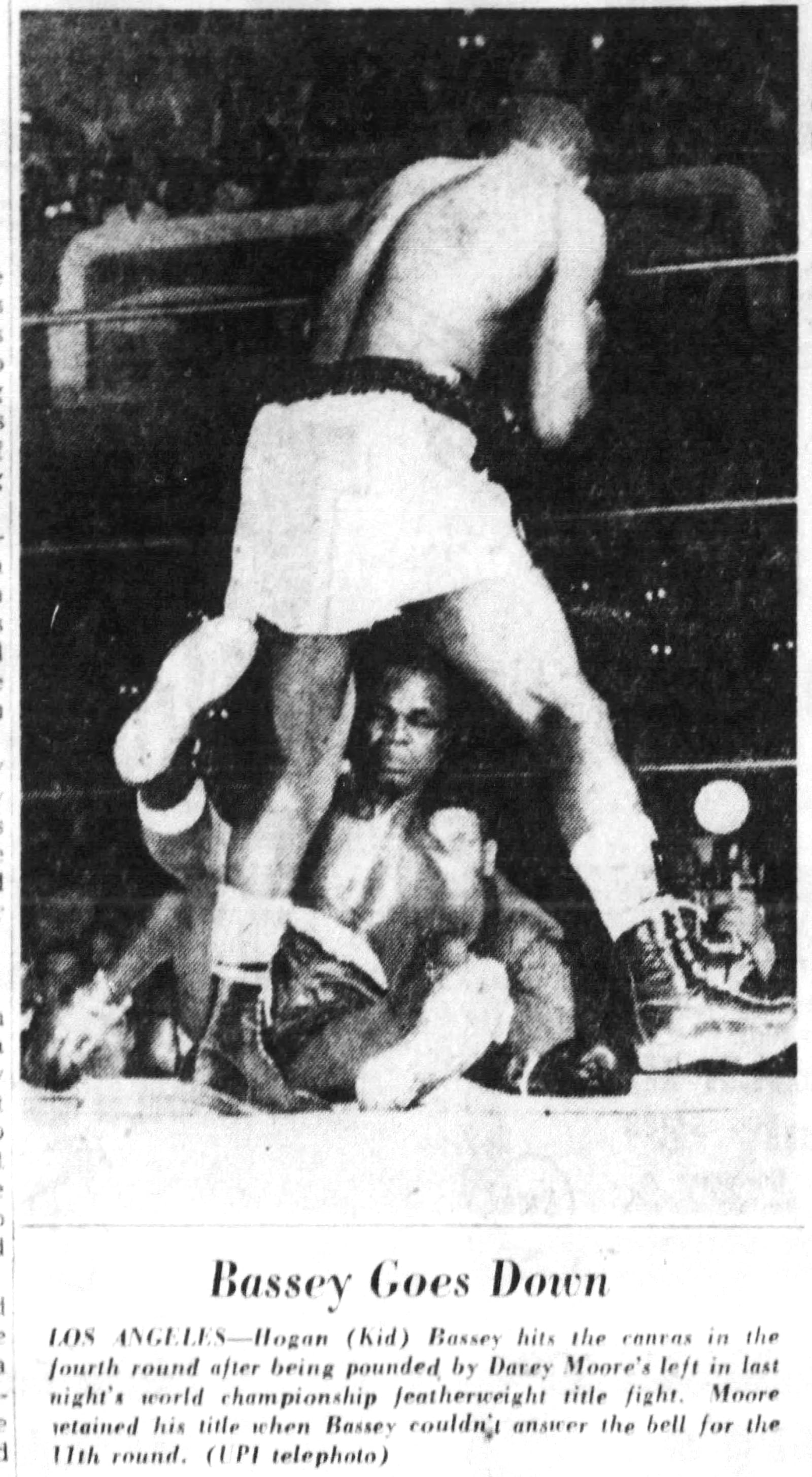 Springfield boxer Davey Moore took the featherweight crown from Hogan “Kid” Bassey in 1959. DAYTON DAILY NEWS ARCHIVES