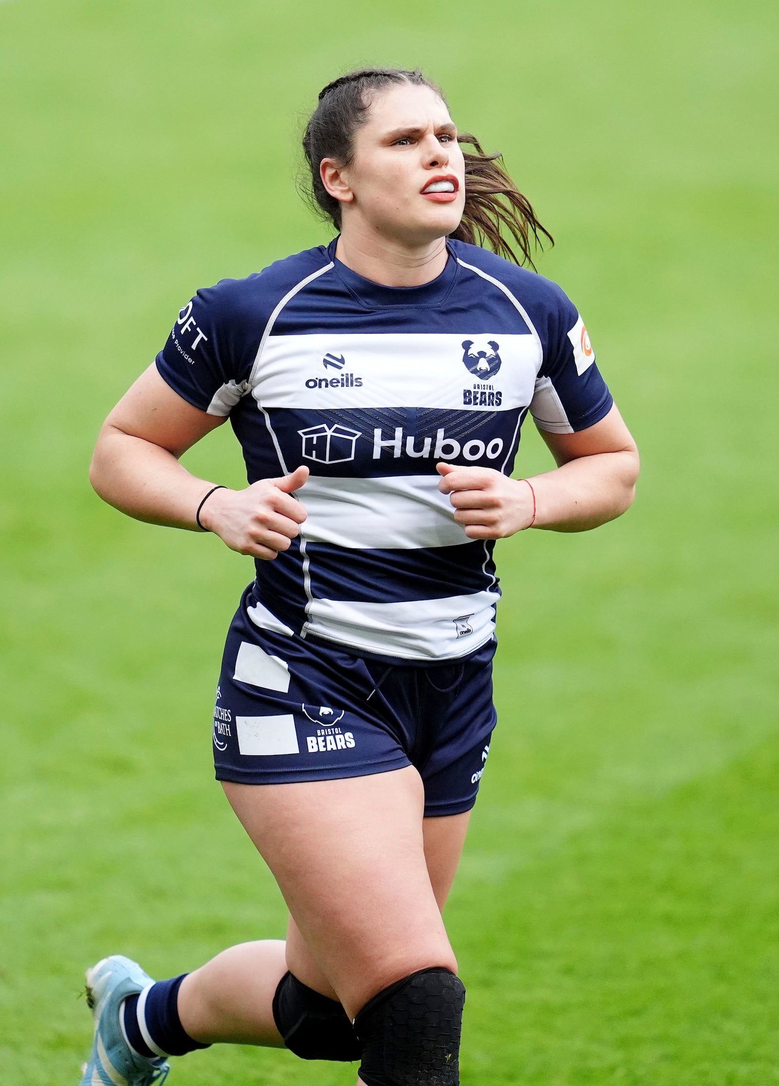 Bristol Bears' Ilona Maher during the Premiership Women's Rugby match between Bristol Bears and Gloucester Hartpury at Ashton Gate, Bristol, England, Sunday Jan. 5, 2025. (Adam Davy/PA via AP)