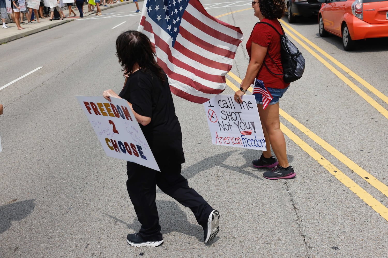 PHOTOS: COVID vaccine protest at area hospitals