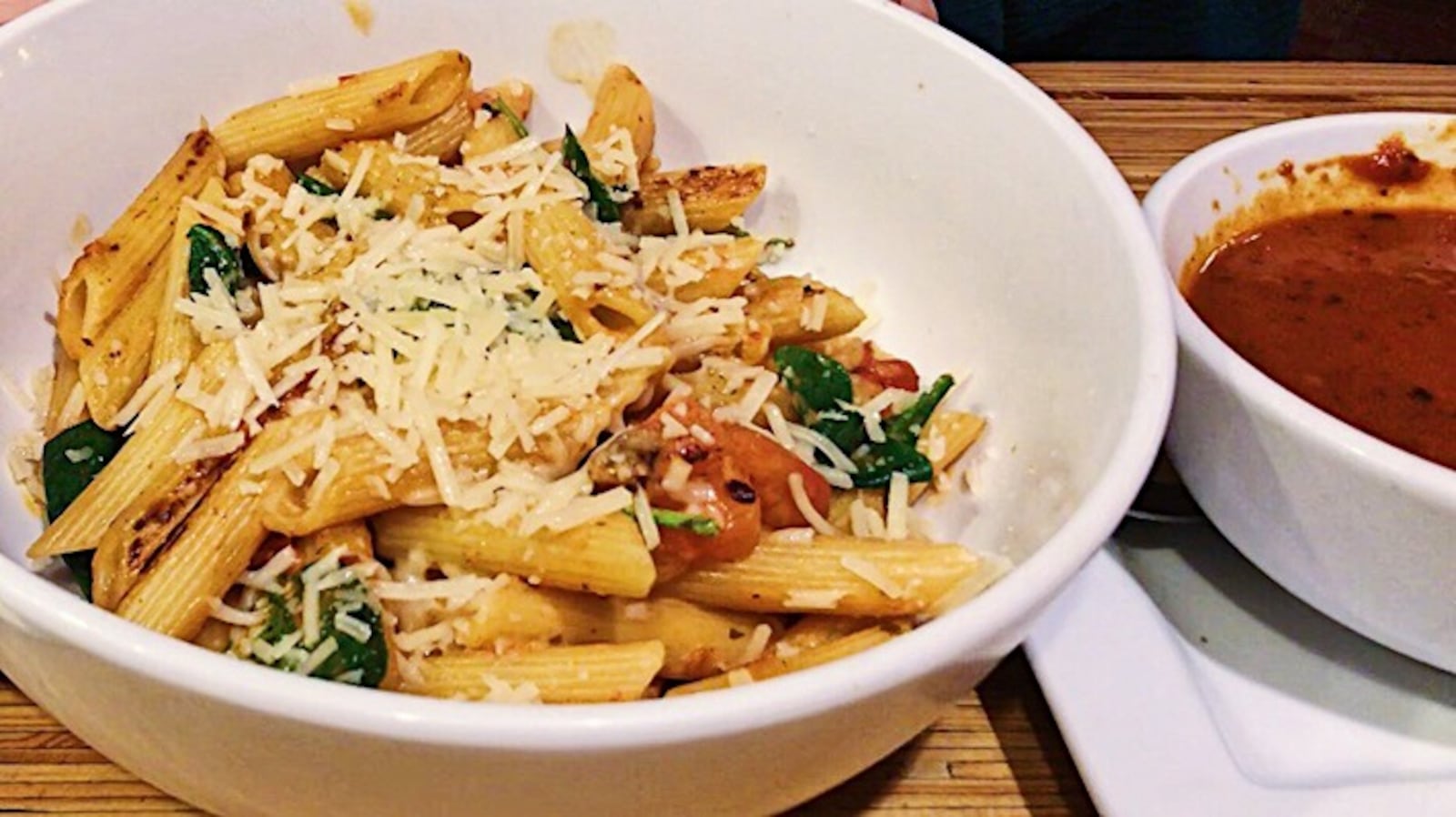 Penne rosa and tomato bisque from Noodles and Co. 