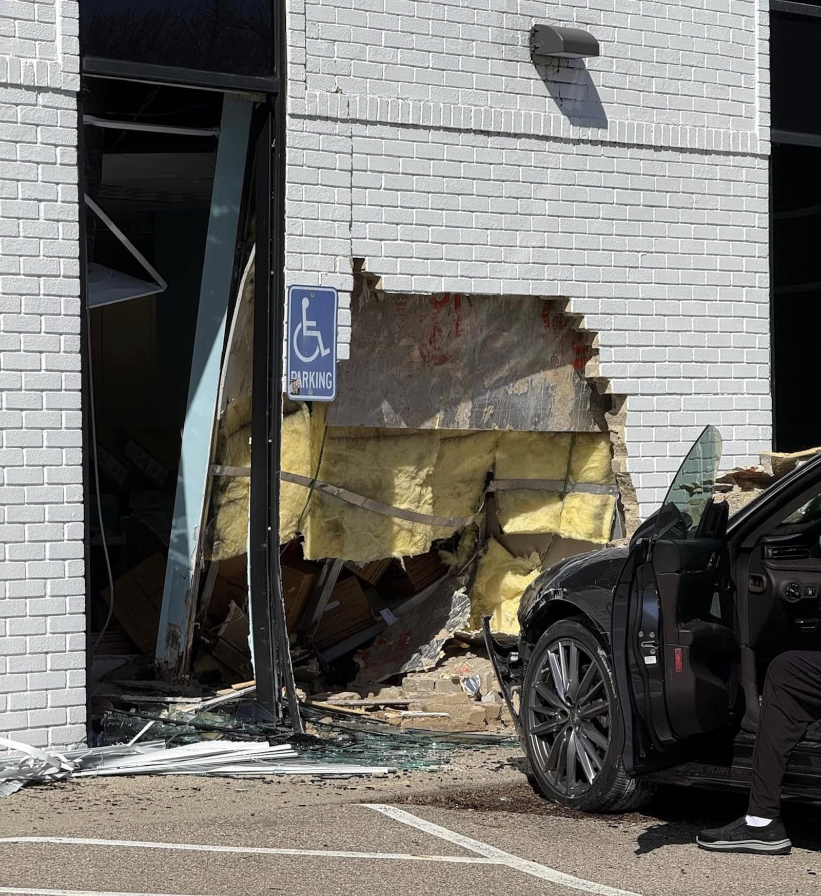 A car crashed into a pediatric practice Tuesday, March 18, 2025, at the corner of Far Hills Avenue and East Rahn Road. CONTRIBUTED