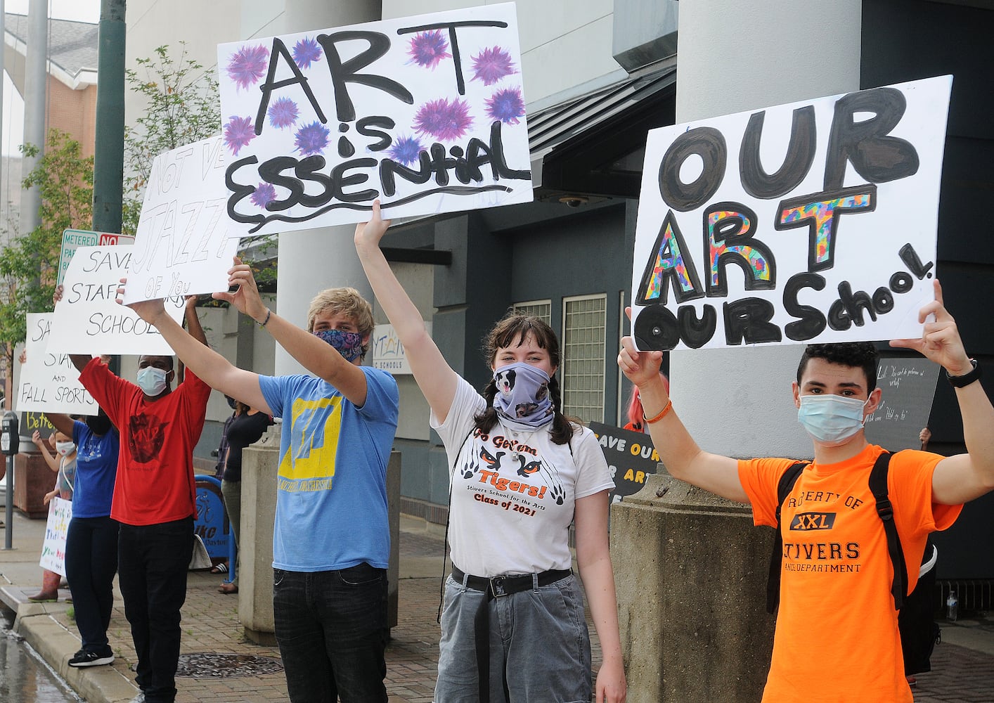 Protest at Dayton Public Schools headquarters