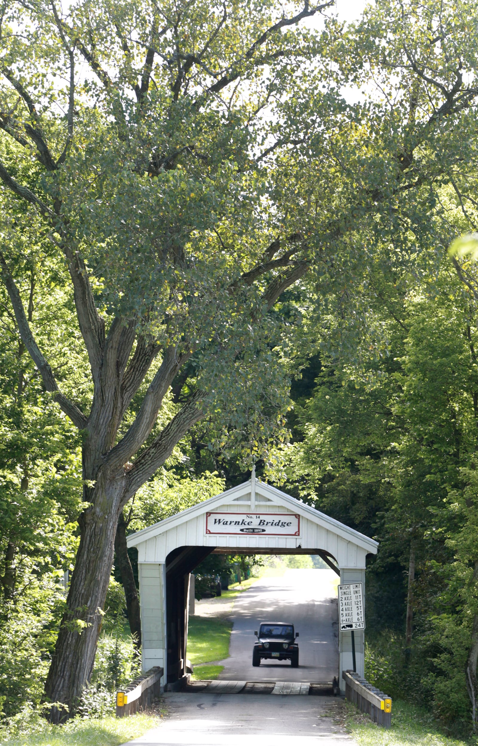 Warnke Bridge was built in 1896 on Swamp Creek Road. It is one of eight covered bridges in Preble County. LISA POWELL / STAFF