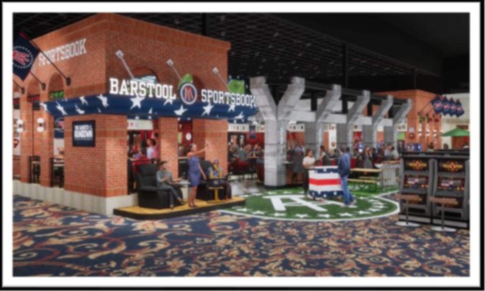 Barstool Sportsbook, a new restaurant and bar, is opening inside Hollywood Gaming at Dayton Raceway on Sunday, March 12 (CONTRIBUTED PHOTO).