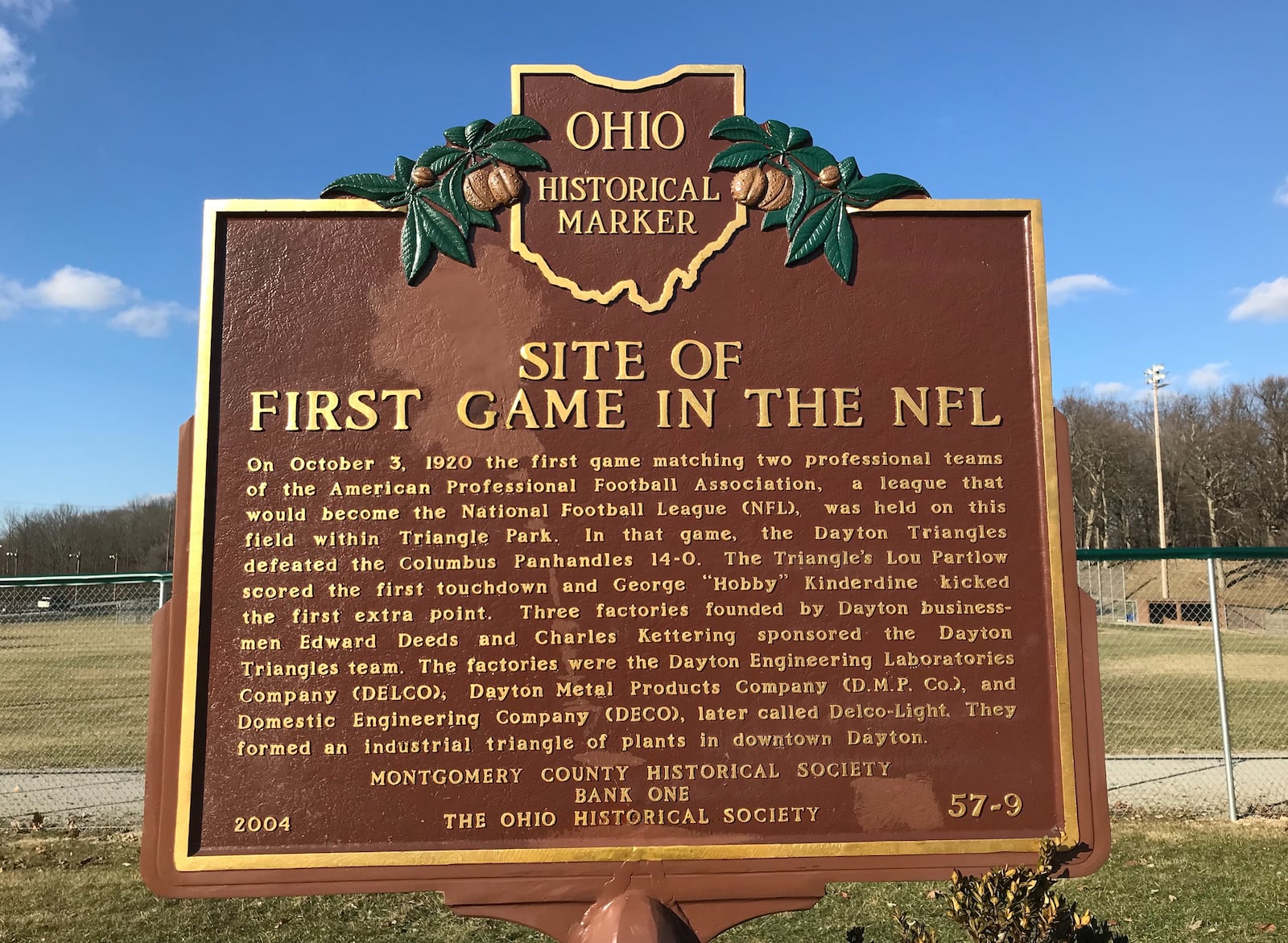 Views of Triangle Park in Dayton, Ohio, two days before Super Bowl LII.