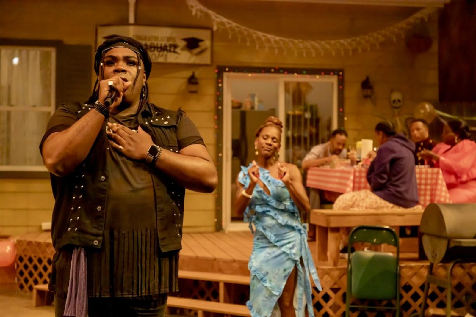 Je'Shaun Jackson (Juicy) and Marva Williams-Parker (Tedra) in Cincinnati Shakespeare Company's production of "Fat Ham." CONTRIBUTED