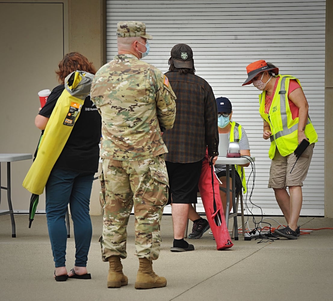 PHOTOS: Lines form early at Huber Heights coronavirus testing site