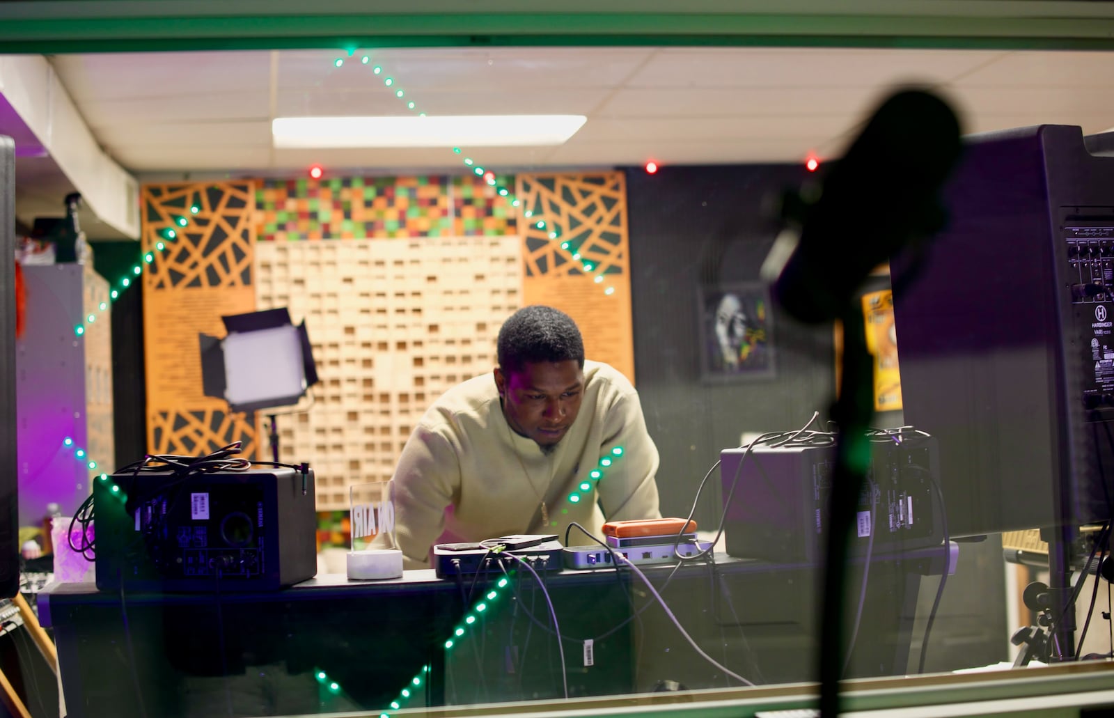 Rapper and producer Blanch Robinson at It Takes a Village Studios in Dayton. Photo credit: Brandon Berry