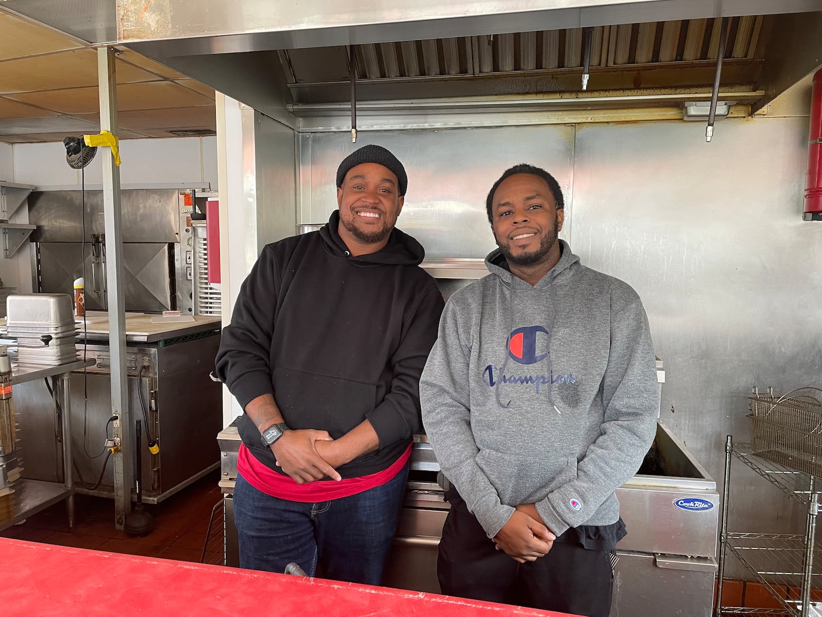 The Dayton Barbecue Company is opening its first brick-and-mortar restaurant in the former location of Smokin’ Bar-B-Que in downtown Dayton. Pictured is owner Eric Evans and chef and general manager Arthur Winfrey. NATALIE JONES/STAFF