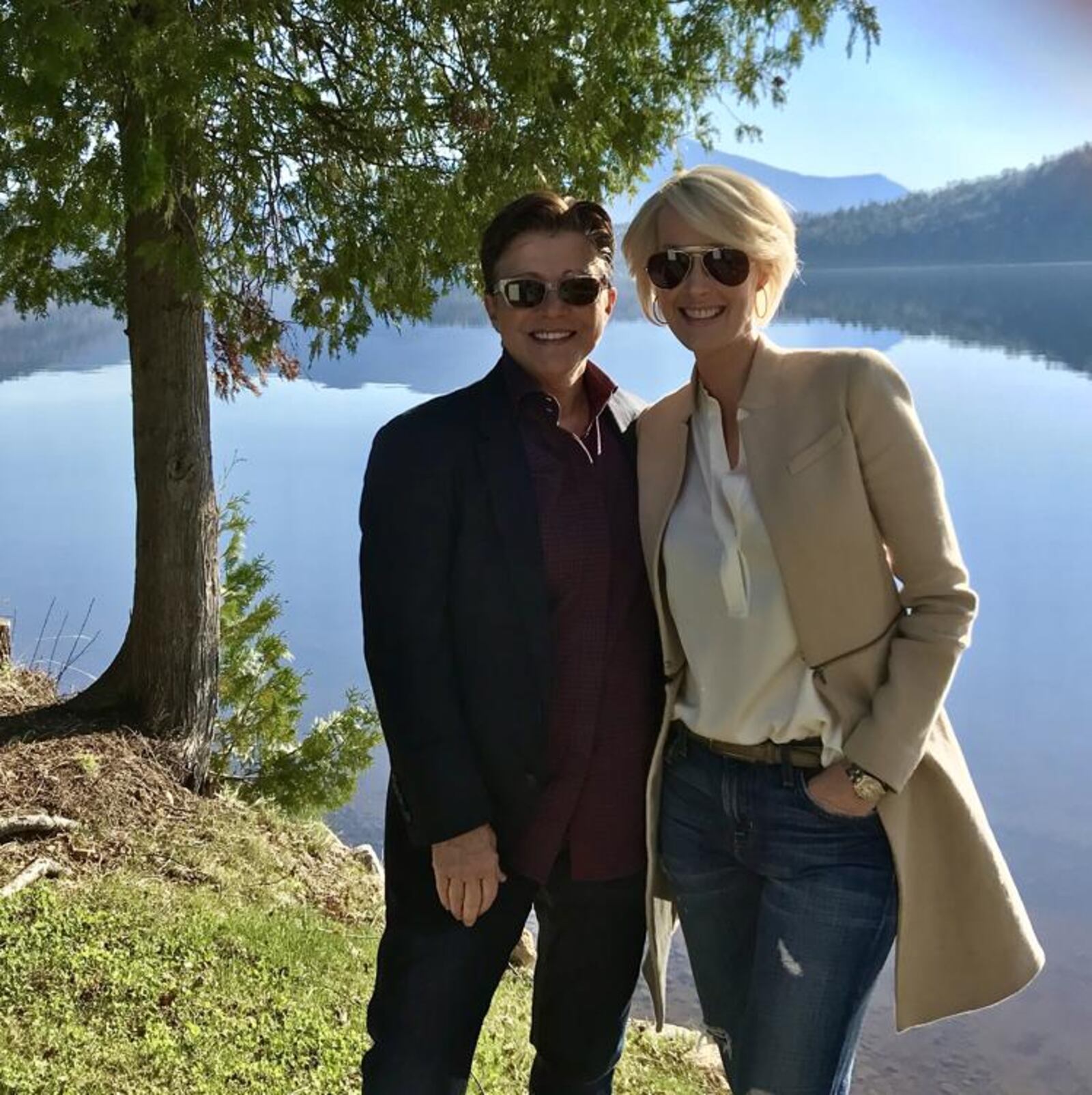 Author and former Scientologist Michelle LeClair (right) with partner Tena Clark. In a new memoir, LeClair writes about her escape from Scientology after she was outed as a gay woman.