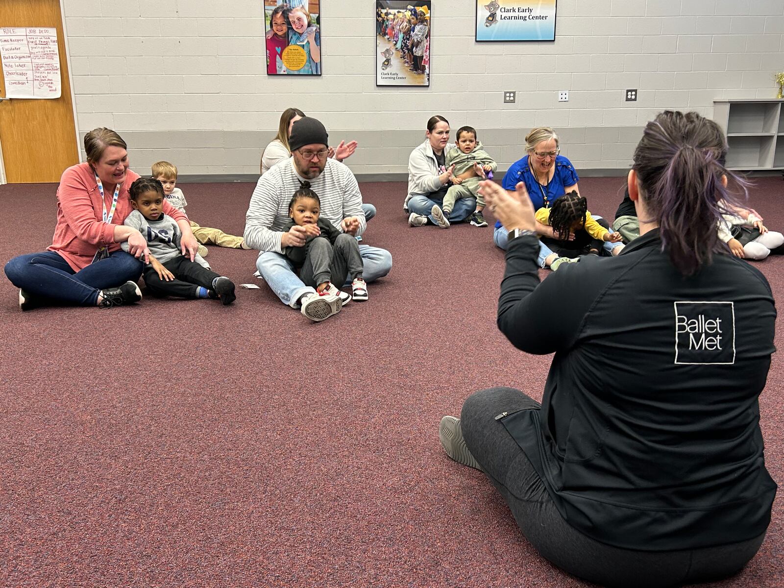 Interaction that includes students, teachers and assistant teachers is part of BalletMet's "The Wiggle Jig" program for special education students, incorporating themes teachers are exploring in their classroom.