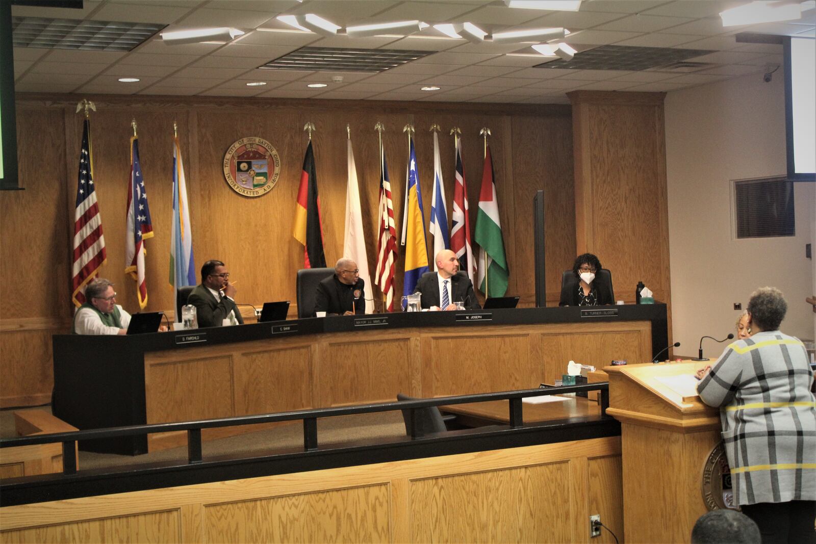 Dayton Deputy City Manager LaShea Lofton talks about a new proposed Inclusive Business Recovery Opportunity Center during a city commission meeting on Wednesday, May 3, 2023. CORNELIUS FROLIK / STAFF