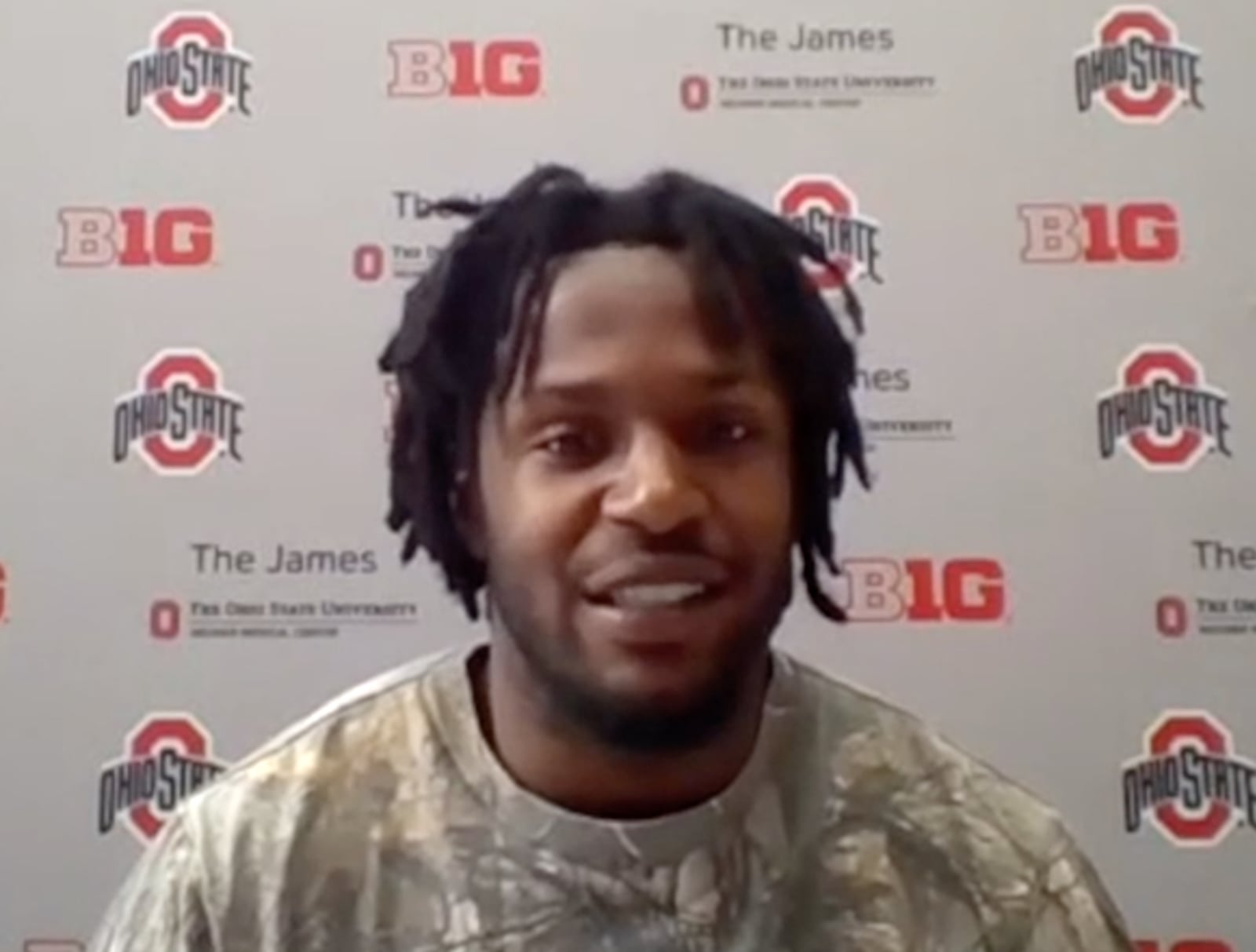 Former Ohio State football player Marcus Williamson in a 2021 interview. In April 2024, he was charged with aggravated robbery in connection with a bank robbery in Columbus.