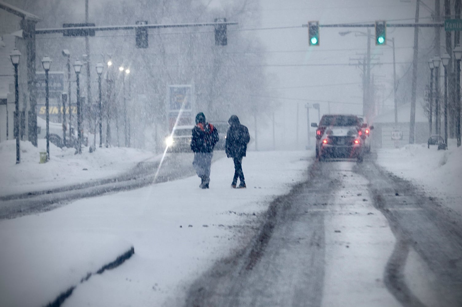 Fairborn Broad Street snow