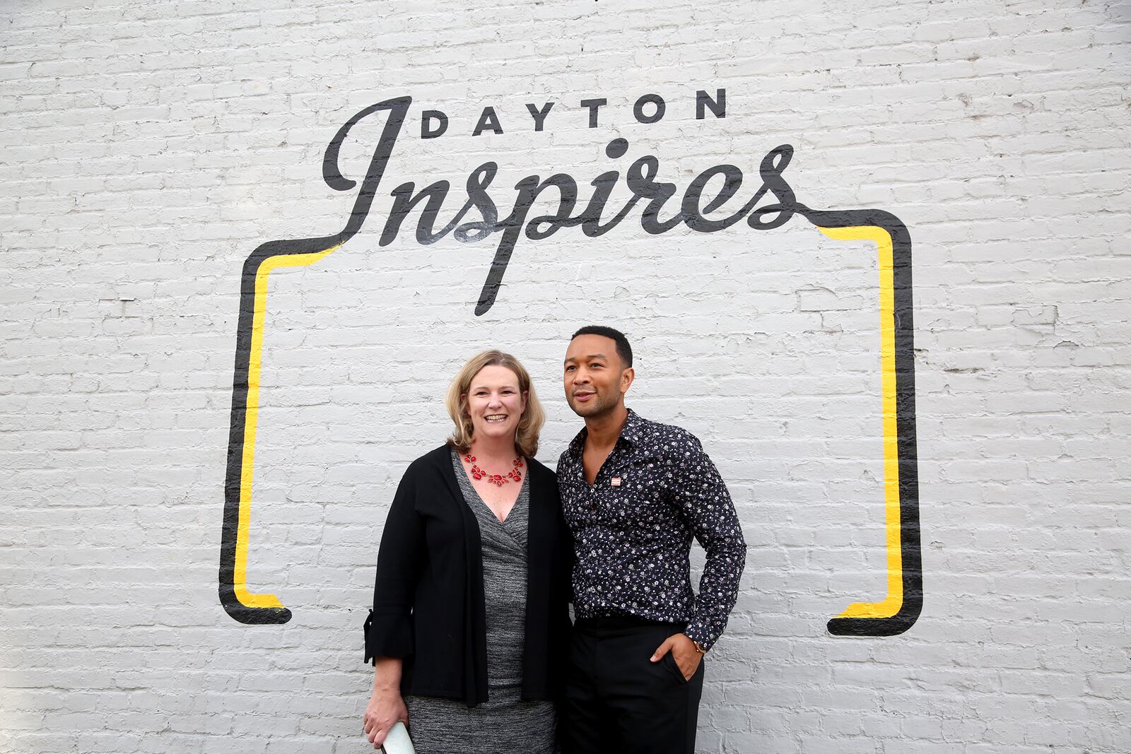 John Legend made a surprise visit to the Oregon District Sunday evening with Dayton Mayor Nan Whaley to show support in the aftermath of the mass shooting Sunday, Aug. 4. He stopped by a number of stores to shop including Heart Mercantile, Brim on Fifth, Puff Apothecary and Beck + Call. LISA POWELL / STAFF