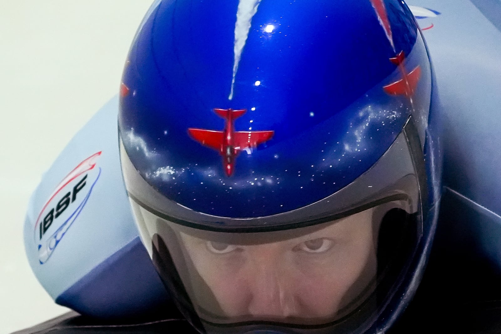 Amelia Coltman, of Britain, slides during her first run at the skeleton world championships, Thursday, March 6, 2025, in Lake Placid, N.Y. (AP Photo/Julia Demaree Nikhinson)