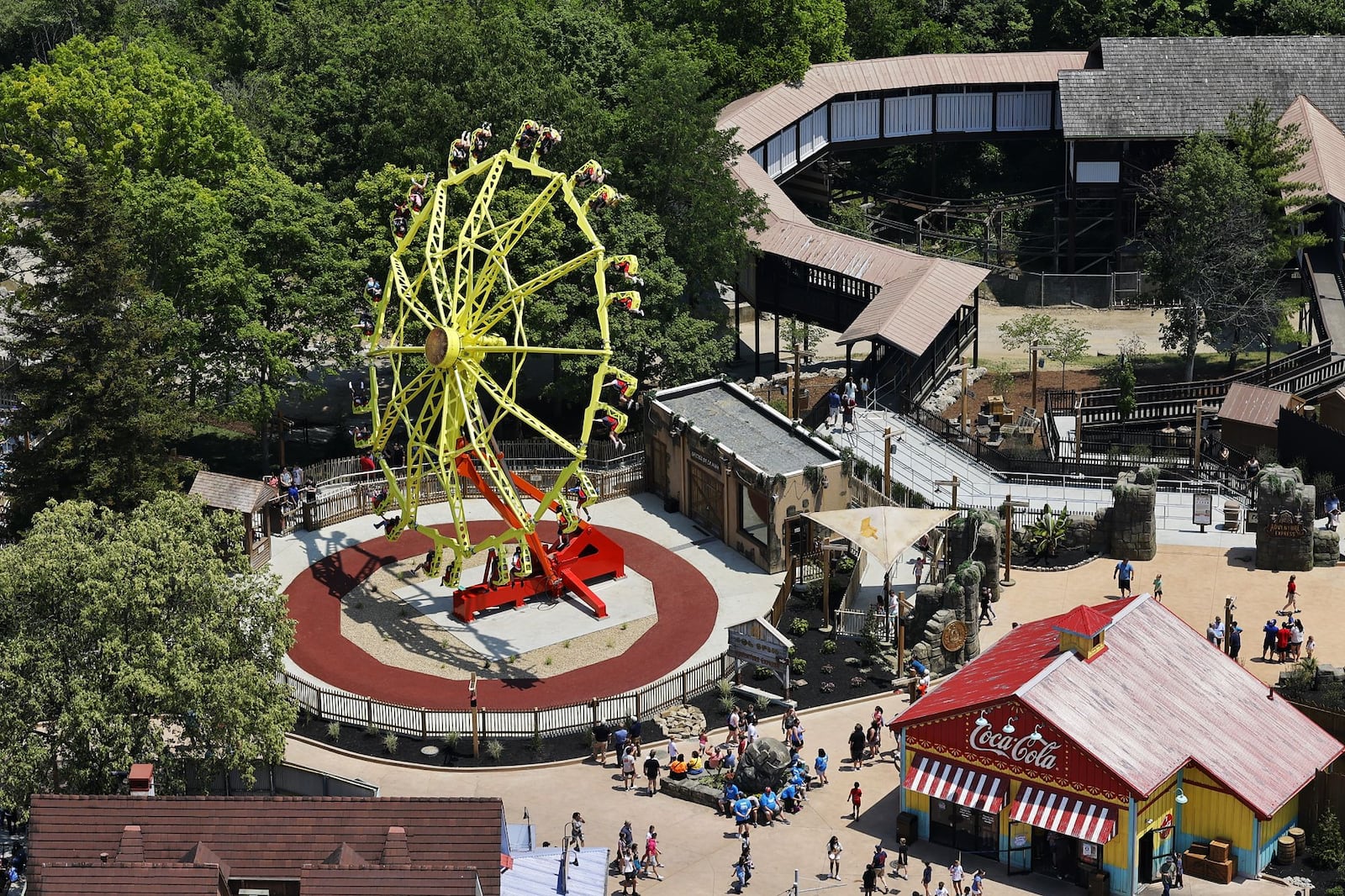 Kings Island visitors got to experience the newest themed area "Adventure Port" before the official opening day Friday, June 9, 2023 in Mason. The area features Enrique's Restaurant and Mercados Patio Bar, Adventure Express coaster and two new rides, Sol Spin and Cargo Loco. NICK GRAHAM/STAFF