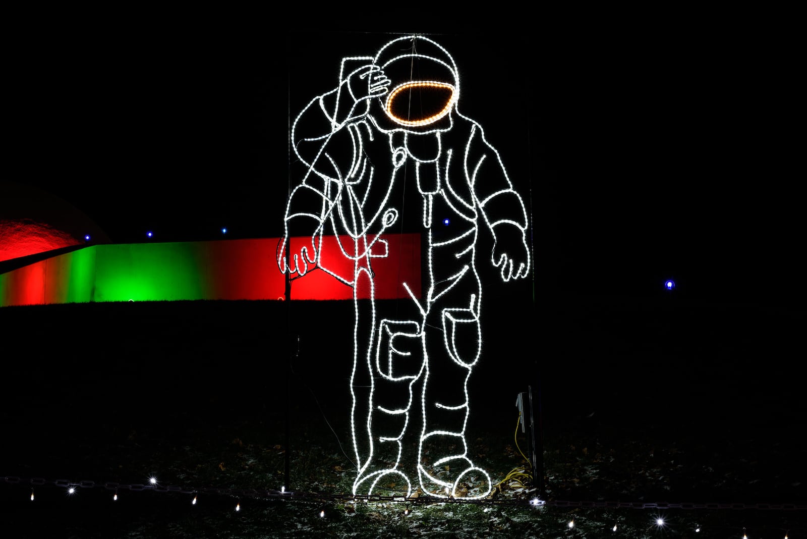 Here’s a look at highlights of Holiday Lights at the Armstrong Air & Space Museum, located at 500 Apollo Dr. in Wapakoneta. The walk-through light display honors the late Wapakoneta native Neil Armstrong, NASA astronaut, aeronautical engineer and the first person to walk on the Moon plus showcases the U.S. space program. Admission is free but donations are encouraged to help improve and expand the display for future holiday seasons. Visitors can view the lights nightly from the day after Thanksgiving until Jan. 1. TOM GILLIAM / CONTRIBUTING PHOTOGRAPHER