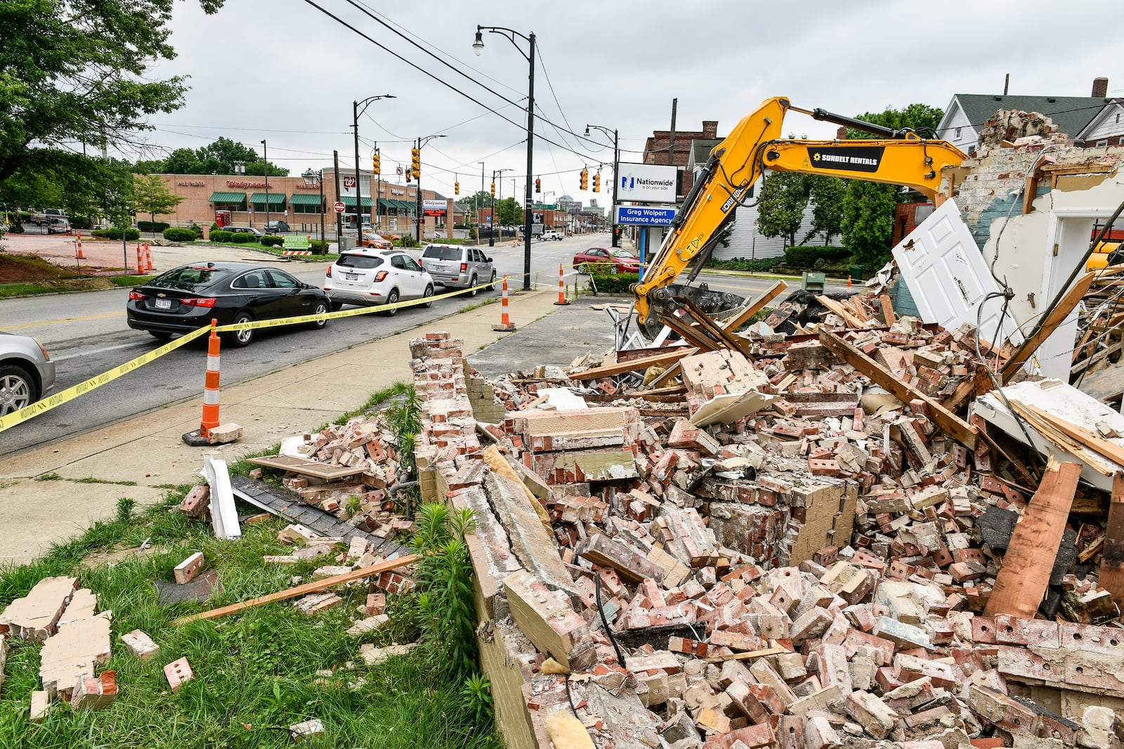 The need for construction workers is high on the jobs list. The former Wolpert insurance agency is among buildings demolished this summer to make way for soon-to-come improvements to the crossroads of Main Street with Eaton and Millville Avenues. NICK GRAHAM/STAFF