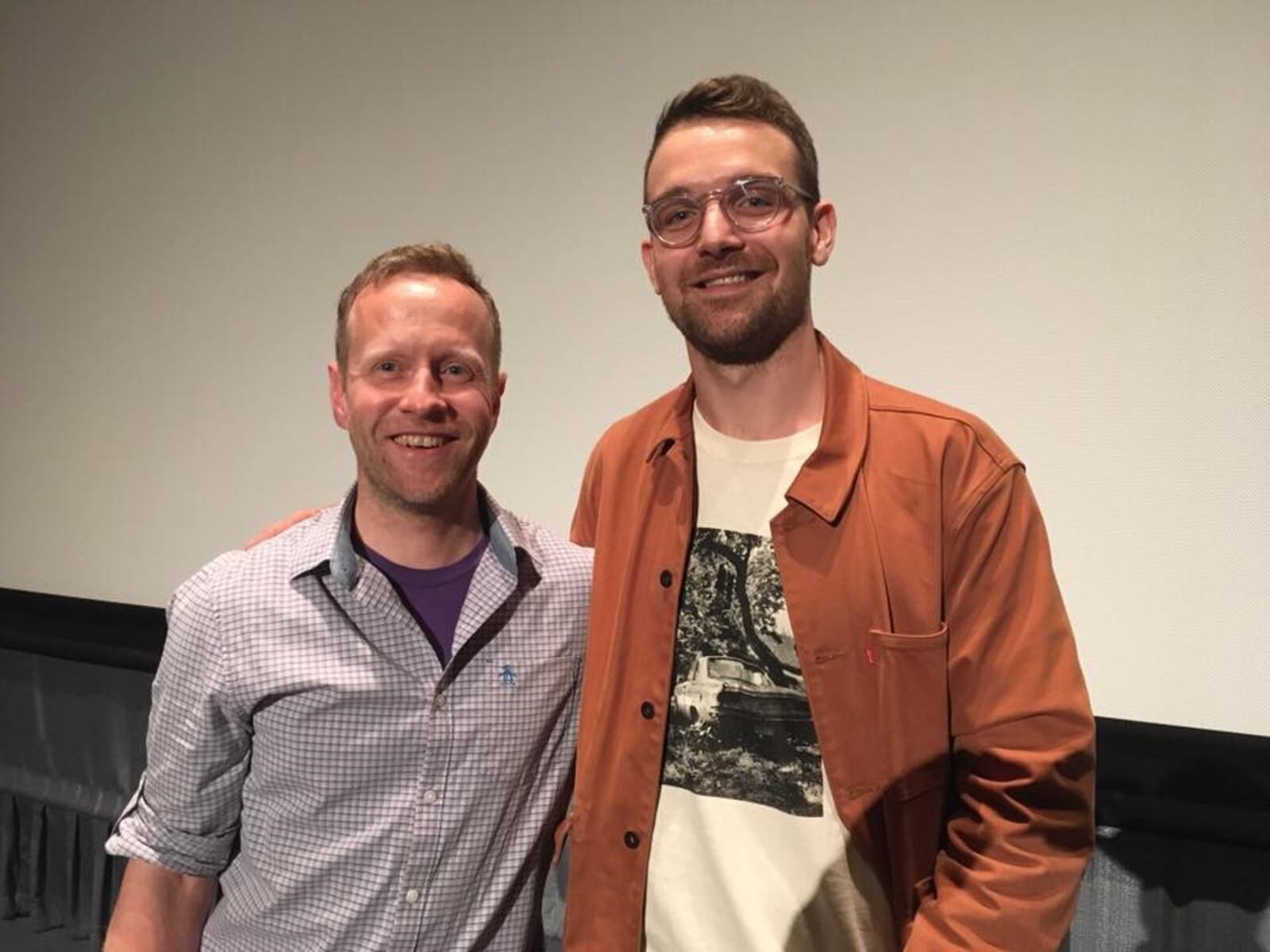 Broadway star Micah Stock, who is from Dayton, is pictured (right) with The Neon’s Jonathan McNeal at the 2018 Festival. CONTRIBUTED