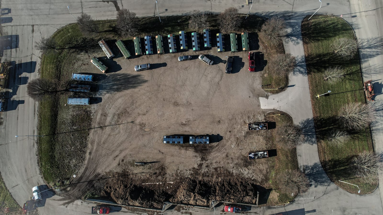 Greene County Environmental Services  are recycling Christmas trees on Greene Way Blvd. JIM NOELKER/STAFF