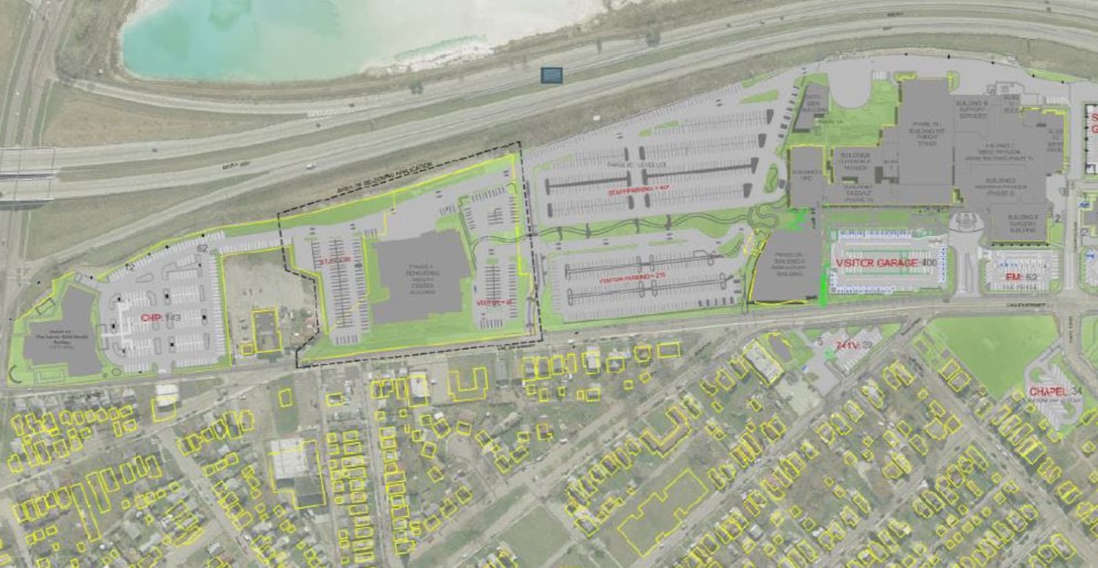 A site plan for a proposed behavioral health center just north of Dayton Children's main campus. CONTRIBUTED