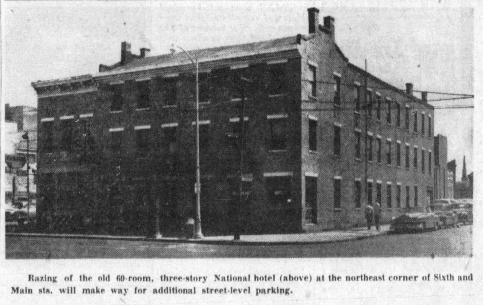 July 21, 1952: National Hotel razed for parking lot. DAYTON DAILY NEWS ARCHIVES