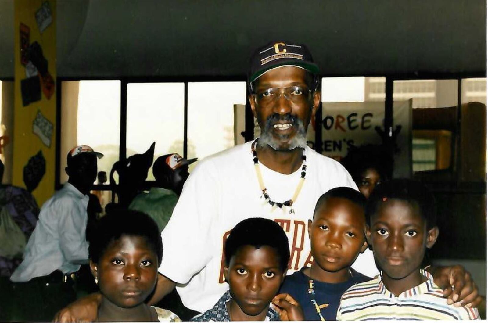 Bing Davis, with students at Panafest Youth Jewelry Workshop in Ghana in West Africa in 1994, encourages youth around the world to participate in art programs.  CONTRIBUTED