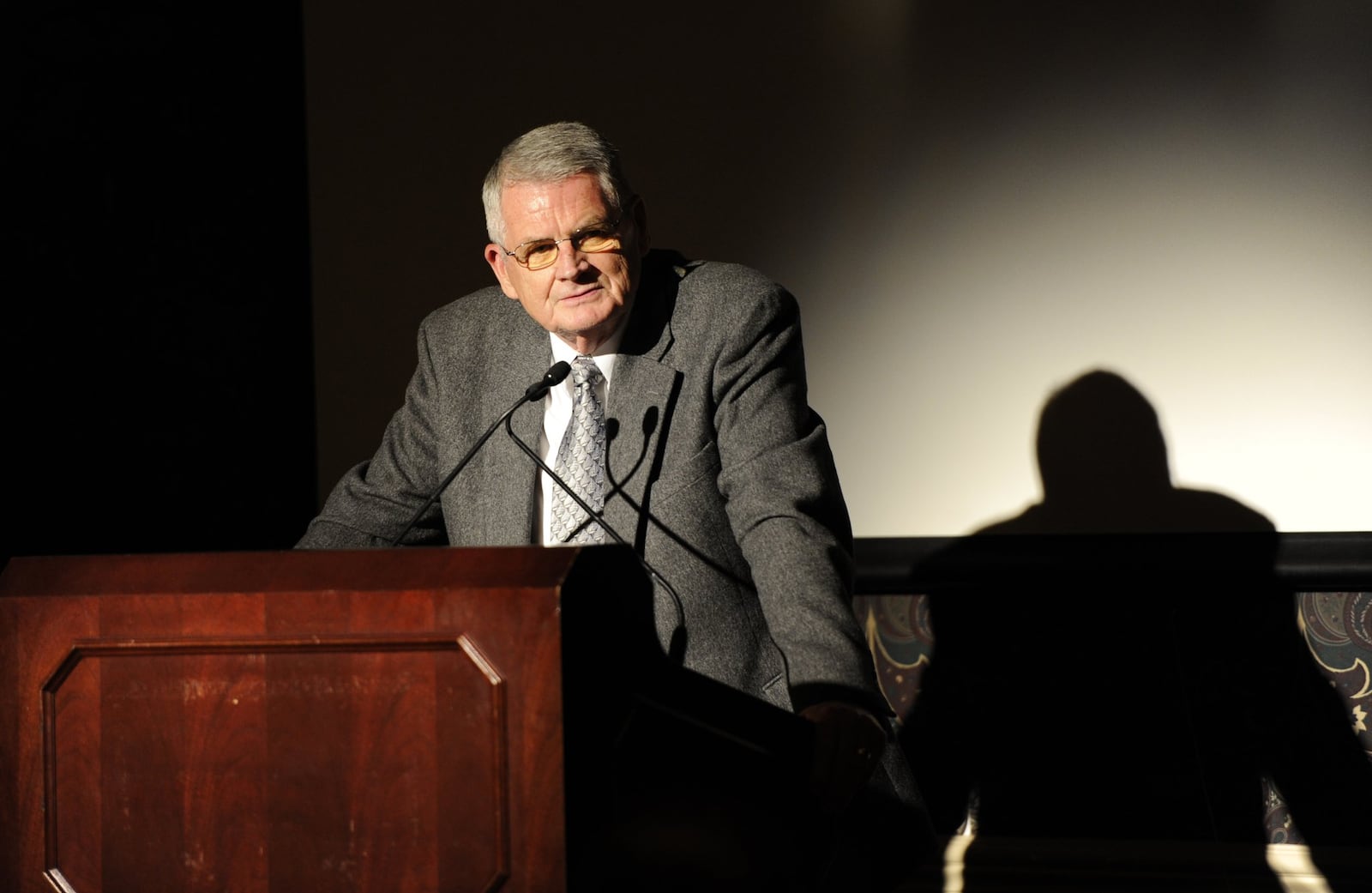 In this 2012 file photo, Hal McCoy speaks during the annual Fairfield Chamber of Commerce dinner at Receptions Conference Center. STAFF FILE PHOTO