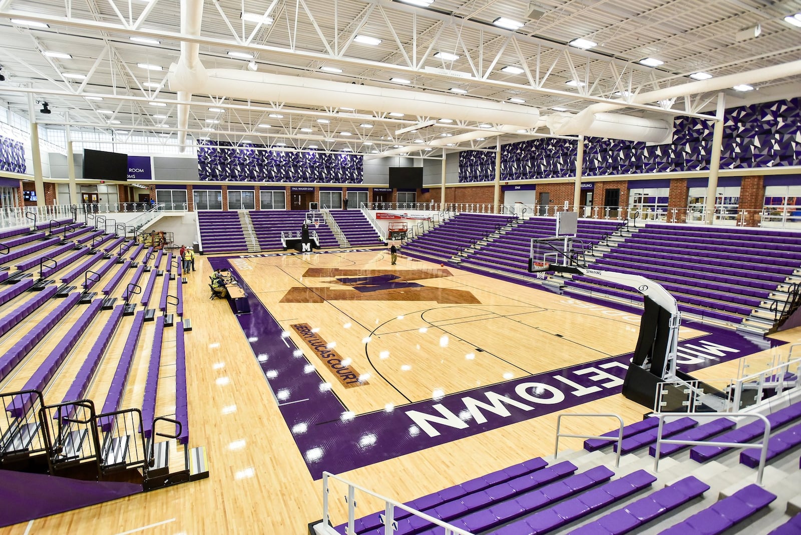 The new Jerry Lucas Court in Wade E. Miller Arena. The first game in the arena will take place Saturday, Dec. 9, at Middletown High School. The final game at the old Wade E. Miller Gym is Friday. 