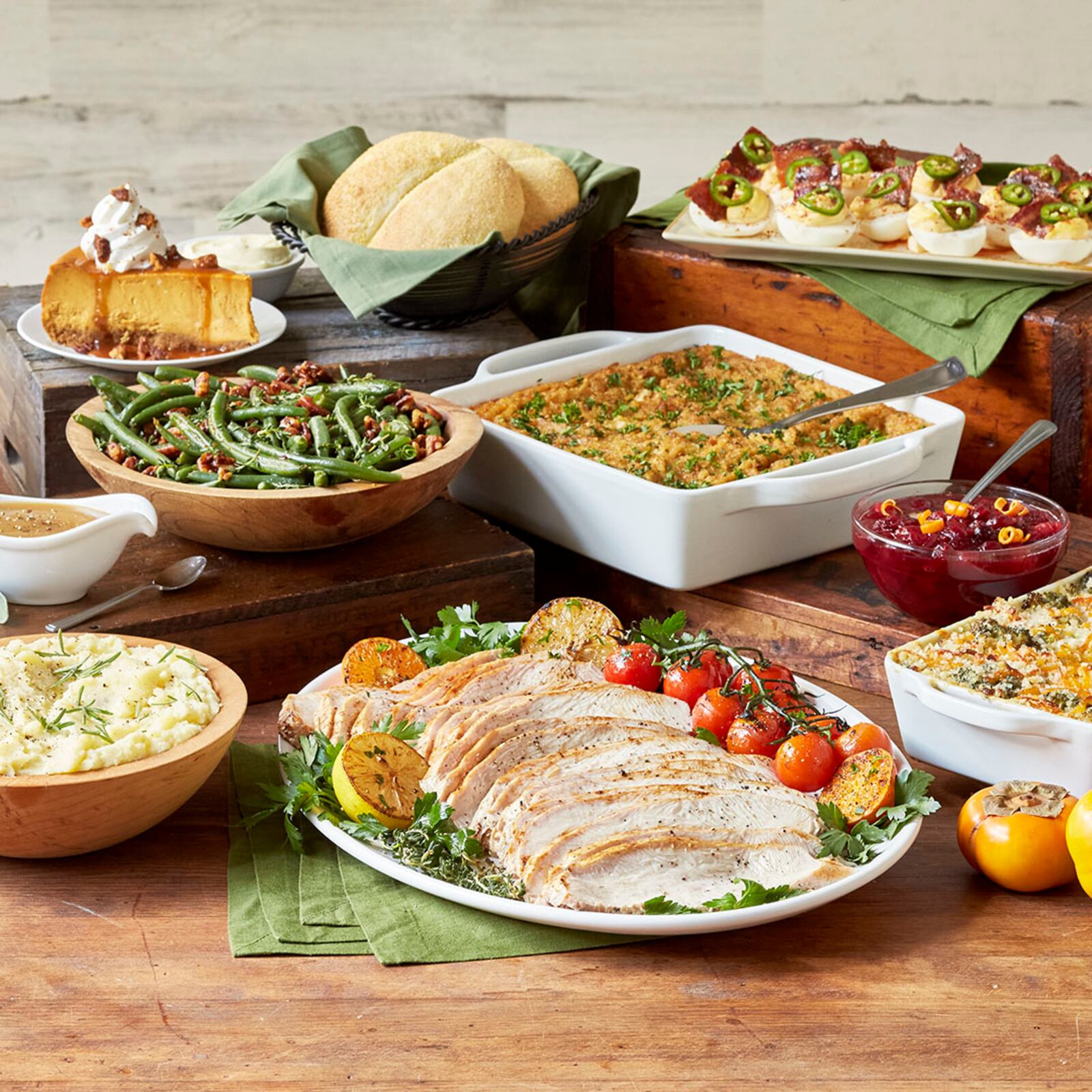 The Thanksgiving carryout meal available at Firebirds Wood Fired Grill in Dayton.