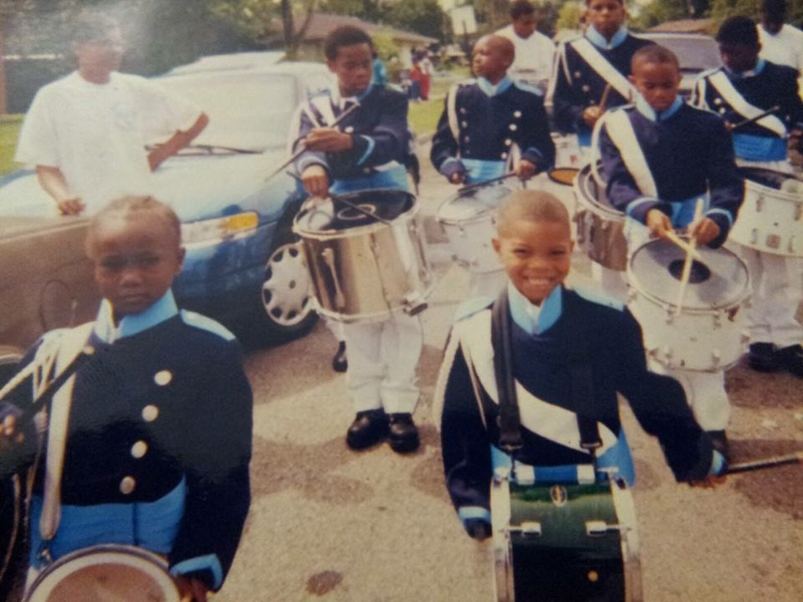 Heath Harding (on right) as drummer for Gem City Strutters. CONTRIBUTED PHOTO